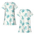 thumbnail image 6 of Hirioo Turtle for Women's Nightdress Comfortable Short Sleeve Nightwear Casual Sleep Dress, 6 of 8
