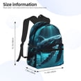 thumbnail image 2 of Disketp Vintage Blue Pattern Whale Mochila Ligera Clásica con Múltiples Bolsillos, Mochila Casual para Hombre y Mujer, Ideal para Escuela, Trabajo y Viajes, 2 of 6