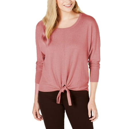 Style & Co Women's Petite Tie-Front Sweater Pink Size Petite