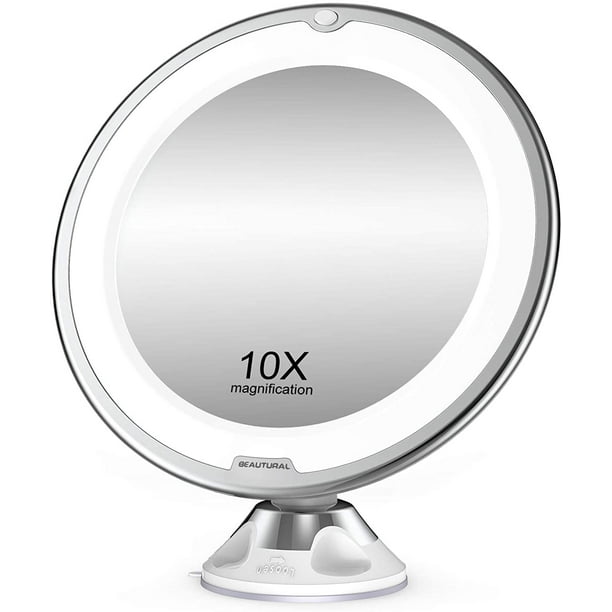 MoveCatcher 10X Magnifying Makeup Mirror with Lights, Lighted Magnifying Vanity Makeup Mirror
