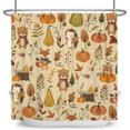 thumbnail image 6 of Nanqianyi Autumn Harvest Shower Curtain,Polyester Waterproof Farmhouse Bath Curtain Set ,72 x 78 Inch,Cartoon Woodland Animal Pumpkin, 6 of 7