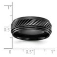 thumbnail image 2 of Black Zirconium Polished Grooved 8mm Band Size 11.5 Ring for Women and Men, 2 of 2