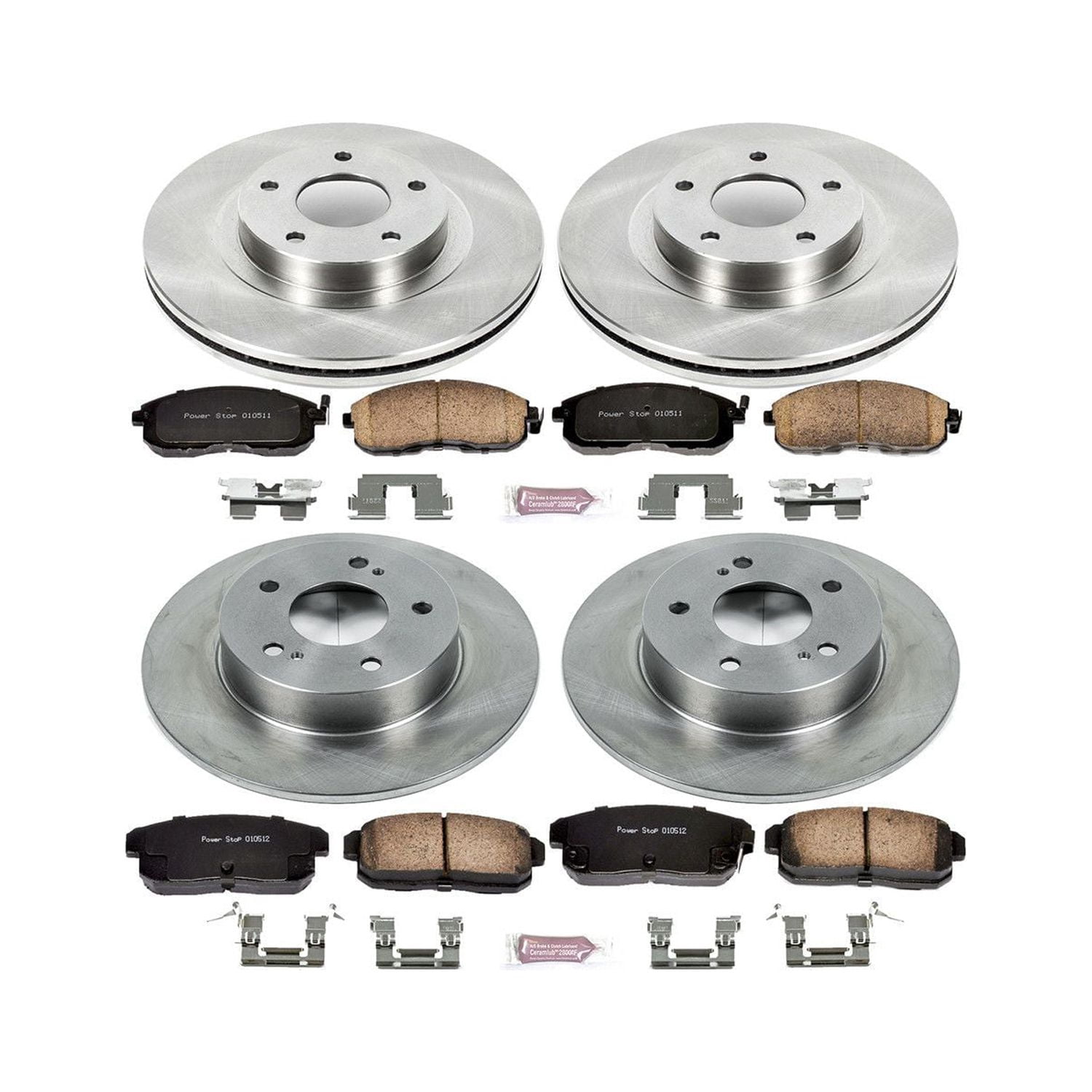 Power Stop Front and Rear Stock Replacement Brake Pad and Rotor Kit KOE2706