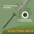 thumbnail image 3 of 2-inch deck screws, wood screws #8 x 2, 150 pieces, rust resistant, outdoor epoxy coating, outdoor deck screws, star/Torx drive head screws, with T25 star bit, green., 3 of 9