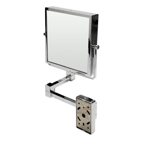 ALFI brand ABM8WS-PC 8" Square Wall Mounted 5x Magnify Cosmetic Mirror