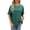 Dark Green, variant on New Women's Solid Color Round Neck Loose Short-Sleeved T-Shirt Top