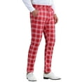 thumbnail image 5 of INSPIRE CHIC Plaid Pants for Men's Color Block Straight Leg Checked Pattern Chino Trousers, 5 of 6
