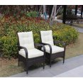 thumbnail image 4 of Contemporary 2-Piece Dining Chairs Set With Beige Cushions For Outdoor Comfort Stylish PE Rattan Seating Option, 4 of 7
