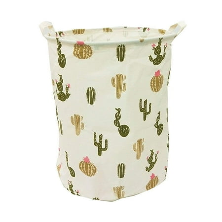 - Large Storage Bin-Cotton storage Basket-Cactus Laundry Hamper Round Gift Basket with Handles for Toys,Laundry,Baby Nursery
