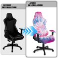 thumbnail image 6 of SCRAWLGOD Star Tie Dye Print Gaming Chair Cover with Armrest Covers Stretchable Non Slip Furniture Protector Anti Scratch Breathable Computer Chair Slipcover, 6 of 9