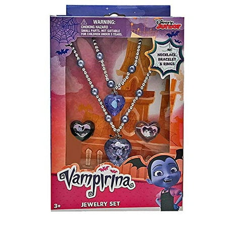 Vampirina Jewelry Set with Bracelet Necklace and Rings with Wolfie and
