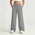 thumbnail image 2 of BXJX Girls Sweatpants Size 10-12 T, Elastic Waist Drawstring Straight-leg Casual Kids Athletic Pants Gray, 2 of 9