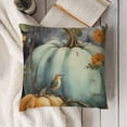 thumbnail image 3 of SHANXI Fall Pumpkin Pillow Covers Cute Fall Decoration Green Blue Pumpkins Leaves Autumn Harvest Decorative Throw Pillows Thanksgiving Farmhouse Decor 22x22in, 3 of 5