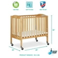 Dream On Me 2in1 Folding Portable Mini Crib, Natural