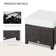 Free Shipping! Outsunny 2 Pc 20" Outdoor PE Rattan Ottoman Set, Dark ...