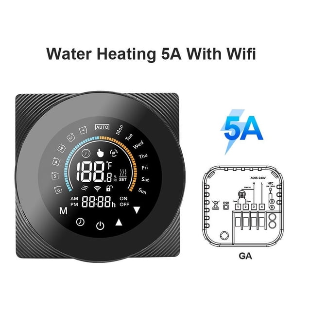 Wifi Smart Thermostat Temperature Control Electric Floor Heating Water/Gas Boiler LCD Digital Touch Wireless ,Easy to Install