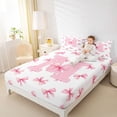 thumbnail image 3 of Erosebridal Aesthetic Coquette Bowknot Queen Sheet Sets,Letter M Monogrammed Bed Set For Girls Kids 4pcs, 3 of 6