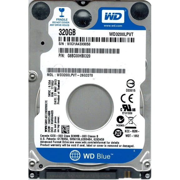 Western Digital WD3200LPVT-26G33T0 320GB DCM: HAOTJABB
