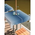 thumbnail image 2 of Outdoor Tablecloths with Umbrella Hole & Zipper, Navy Blue Grey Ombre 54x54 Inch Square Tablecloths, Farmhouse Gradient Minimalist Waterproof Table Cloth, Patio/Pool/Picnic Table Covers, 2 of 8
