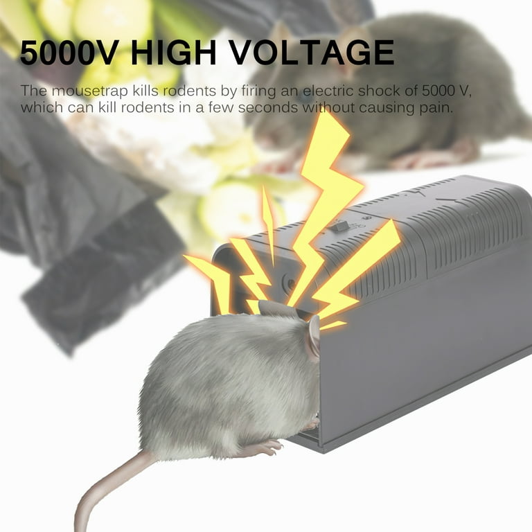 Electronic Mouse Trap 5000V High Pressure Rat Killer Household Rodent  Killer with Status Light for Bedroom Living Room Office 