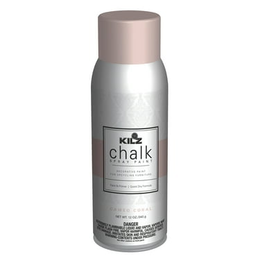 KILZ Chalk Spray Paint, Interior, Ultra Flat, Cameo Coral, 12 Ounces
