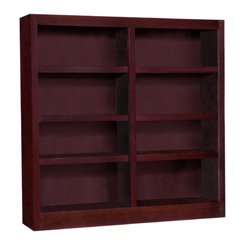 Concepts In Wood MI4848-C Double Wide Bookcase, Cherry Finish 8 Shelves