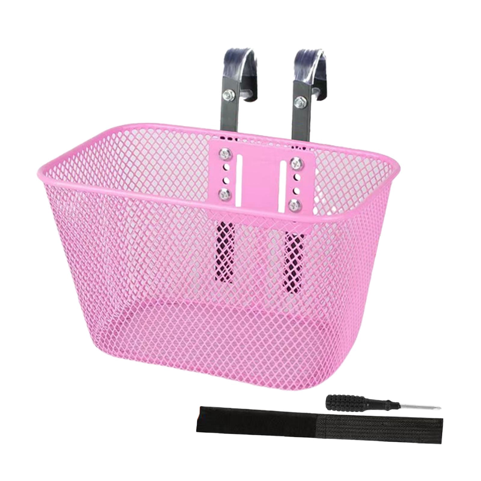 Kids Bike Basket Children Bicycle Basket Front Storage Sturdy Metal Construction for Boys and Girls Tricycles