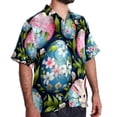 thumbnail image 2 of Easter Men's Spread Collar Poplin Beach Shirts - Casual Printed Button Down Short Sleeve Summer Tops for Unisex, 2 of 6