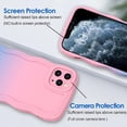 thumbnail image 2 of Case for iPhone 11 Pro Max Case Wave, Curly Frame Design for Women Girls, Cute Wavy Gradient Color Aesthetic Phone Case Soft Flexible TPU Shockproof Full-Body Protective Case Cover Pink Blue, 2 of 12