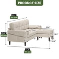 thumbnail image 4 of Uforic Sectional Sofa with Movable Ottoman, Comfy Upholstered L-Shaped Sofa,4-Seat Couch for Living Room, Beige, 4 of 9
