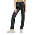 thumbnail image 1 of Tinseltown Womens Faux Leather High Rise Straight Leg Casual Pants, black, XS, 1 of 1