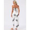 thumbnail image 4 of DARING DIVA Women's Leopard Satin Silky Soft V Neck Spaghetti Pants Pajama Set L White, 4 of 7