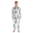 thumbnail image 5 of Adult Christmas Onesie Cute Penguins Zipper One-Piece Pajamas Unisex with Pockets, 5 of 6