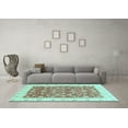 thumbnail image 3 of Ahgly Company Indoor Square Oriental Light Blue Traditional Area Rugs, 6' Square, 3 of 4