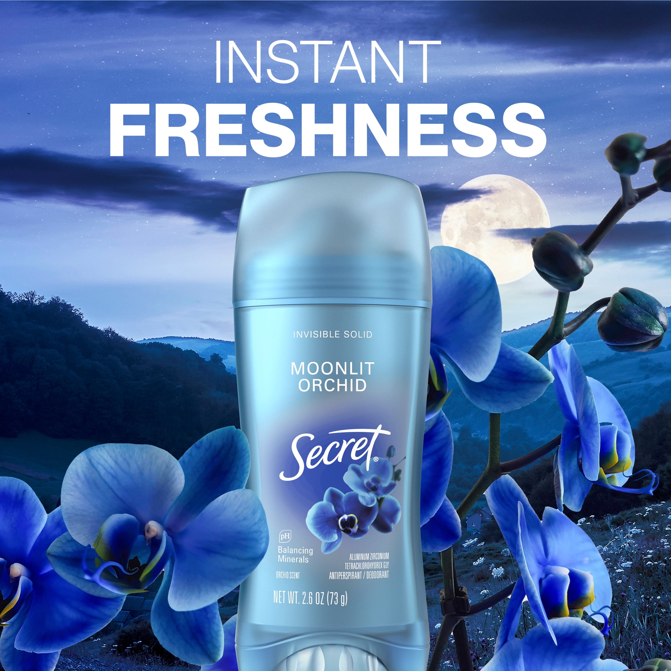 Secret Fresh Invisible Solid Antiperspirant & Deodorant for Women, Moonlit Orchid, 2.6oz