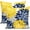 Blue Yellow-no.2 Flower Color, variant on Decorative Throw Pillow Covers Set of 2 Blue Yellow Pillow Covers 16x16 inch Throw Pillows Linen Square Pillow Case,Farmhouse Outdoor Modern Floral Pillow Covers for Couch Sofa Living Room