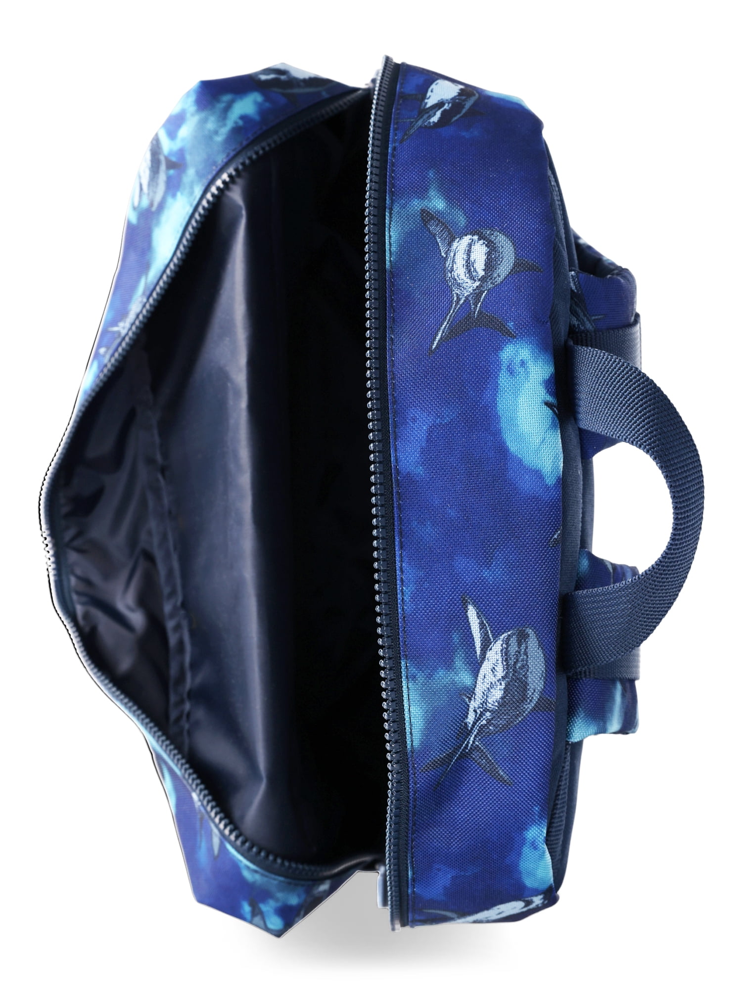 Wonder Nation Kids 17" Shark Laptop Backpack and Lunch Bag 5-Piece Set, Blue Cove