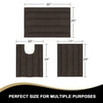 thumbnail image 2 of PrimeBeau 3 Piece Non Slip Soft Absorbent Bath Mat Set(17''x24''+20''x32''+20''x24'' U-Shaped), Chocolate Color, 2 of 7