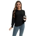 thumbnail image 5 of Women's Fall Puff Long Sleeve Tunic Tops Pleated Crew Neck Shirts Blouses Casual Loose T-Shirts, 5 of 6