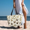 thumbnail image 3 of Wukai Chicken Cartoon Print Zipper Bag,large Beach Tote Bag,Waterproof Sandproof Bag,Grocery and Picnic Tote Travel Bag, 3 of 5