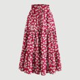 thumbnail image 2 of Women's Floral Tiered Ruffle Maxi Skirts Boho A Line Flared High Waist Vintage Flowy Long Skirt with Drawstring, 2 of 5