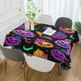 thumbnail image 4 of Coolnut Halloween Pumpkin Purple Rectangle Tablecloth 54x72In,Dinner Table Cover for Outdoor & Indoor Patio, Picnic, BBQ, Holiday Party Halloween Decoration, 4 of 7