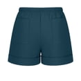 thumbnail image 6 of Fnooota Mens Cotton Linen Shorts, Drawstring Casual Summer Relaxed Fit Beach Shorts Navy Size M, 6 of 8