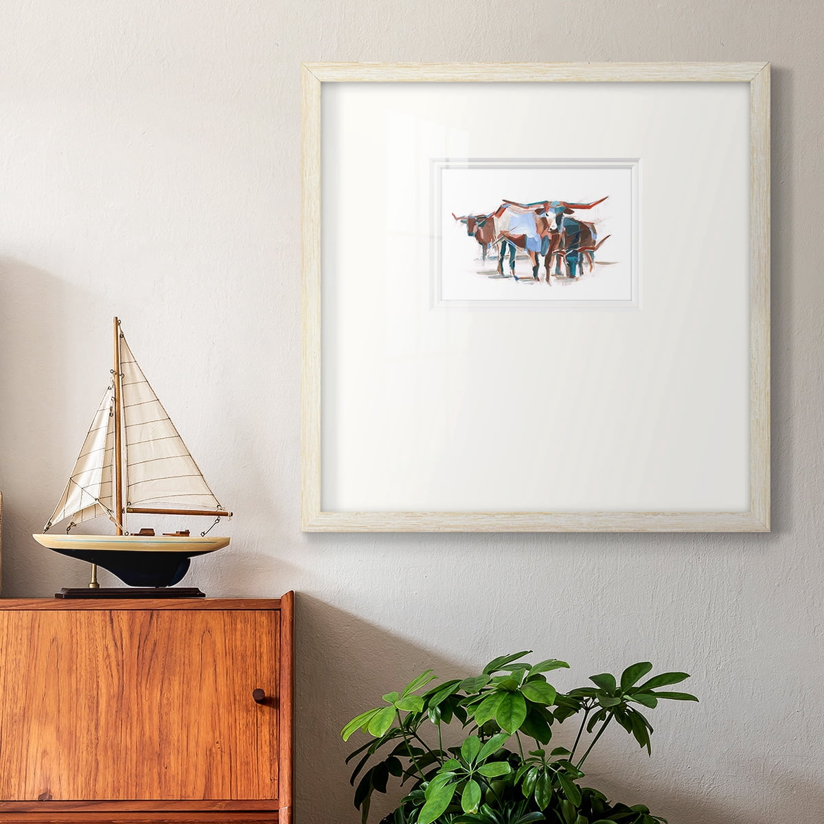 Modern Longhorns IIPremium Framed Print