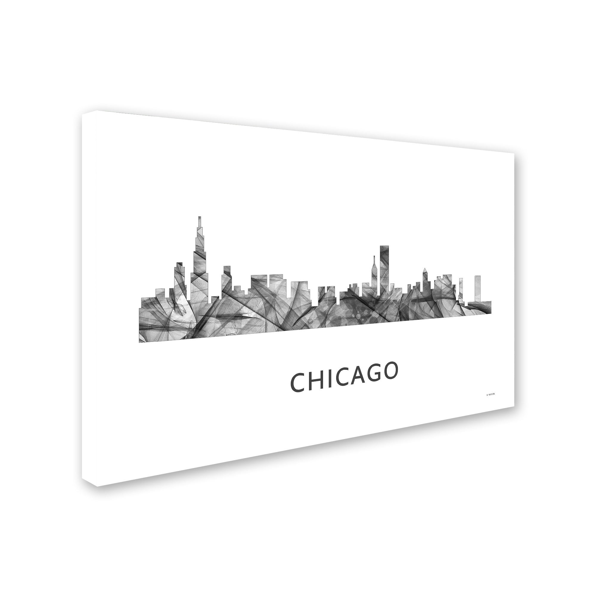 Trademark Fine Art 'Chicago Illinois Skyline WB-BW' Canvas Art by Marlene Watson