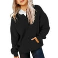 thumbnail image 7 of Telankuip Girls Hoodies Casual Long Sleeve Oversized Hooded Sweatshirts for Child Cute Color Block Relaxed Fit Comfort Fall Pullover Tops with Pocket 2025 Winter Clothes Black 7-8 Years, 7 of 7