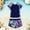 y-1173Blue687, variant on Hifoo Child Girls Two Piece Swimwear Sets Summer Beach Pool Outfit Floral Print Round Neck Bikini Tops With Shorts For Teen Girls Cozy Vacation Swim Wear