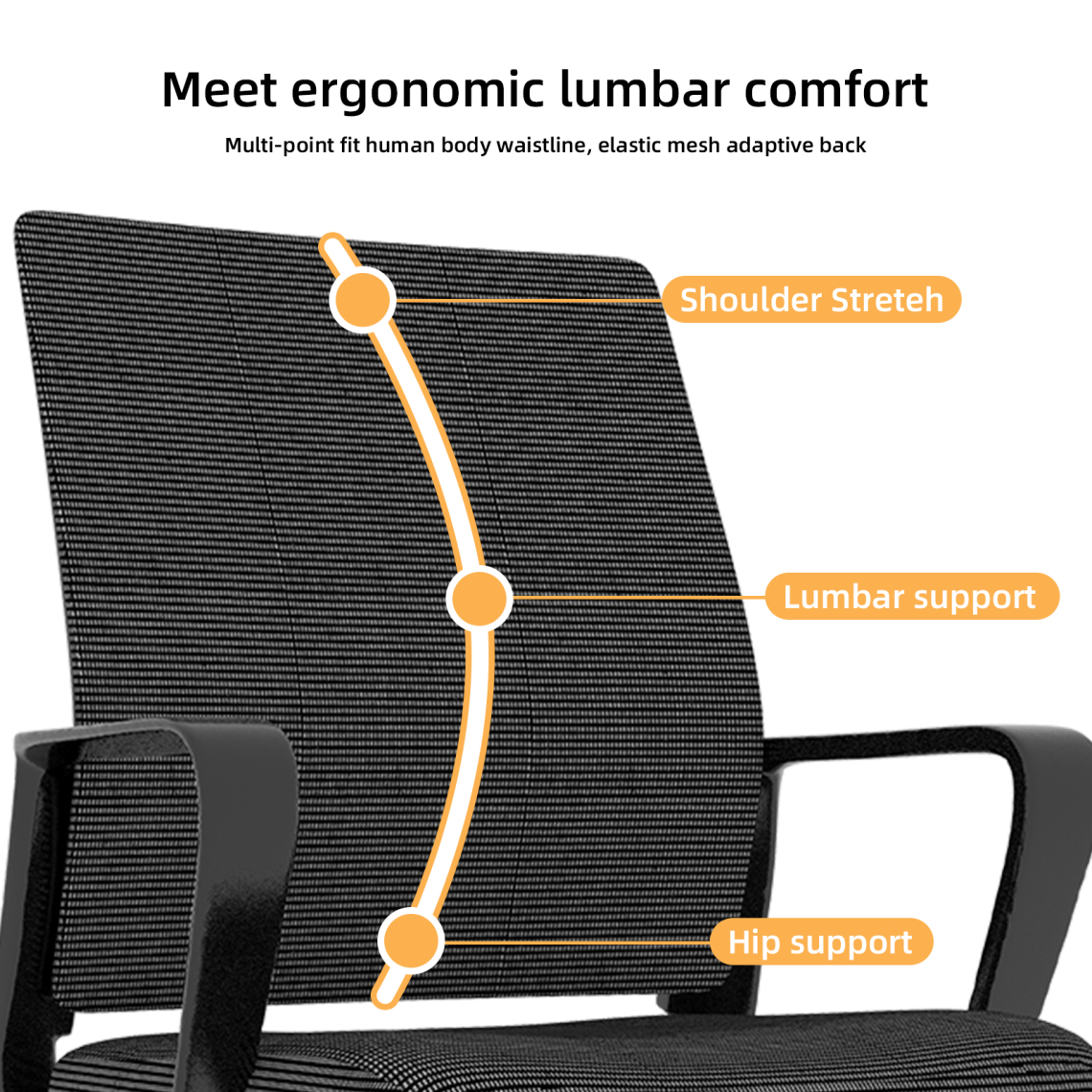 Modern Office Chair No Wheels, Ergonomic Study Chair with Handrail and Steel Legs, Comfy Home Office Desk Chairs with Ultra Thick Cushion, Black