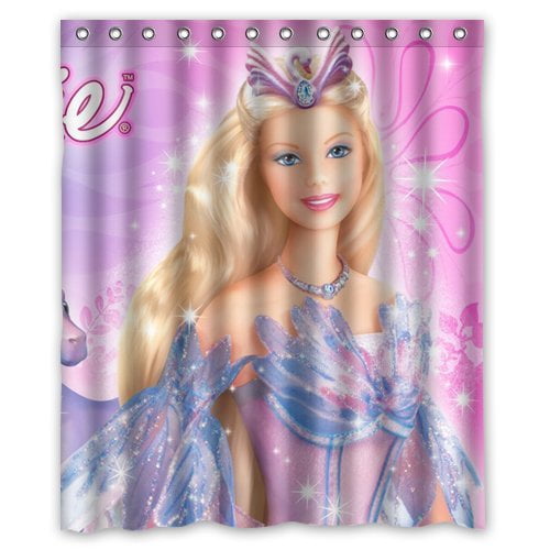 TOUXIHAA Barbie Doll Swan Lake Shower Curtain Bathroom Curtain Set with Hooks Size 60x72 inch Walmart