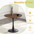 thumbnail image 5 of CQSXDA Round Dining Table 31.5 Inch Circle Tulip Table With Thickened Top & Metal Base Mid Century Modern Bistro Tab，Black,Walnut, 5 of 11